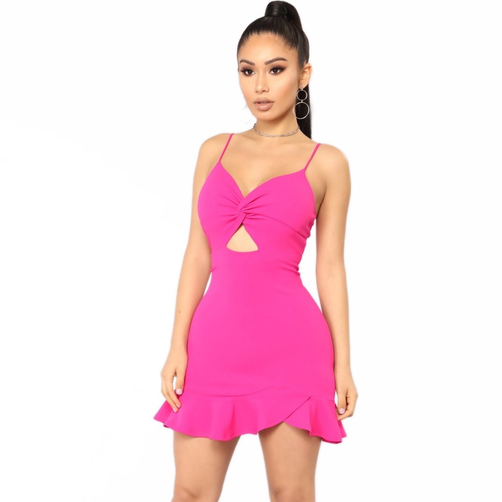 Fashion Nova Without Your Kisses Dress - Fuchsia